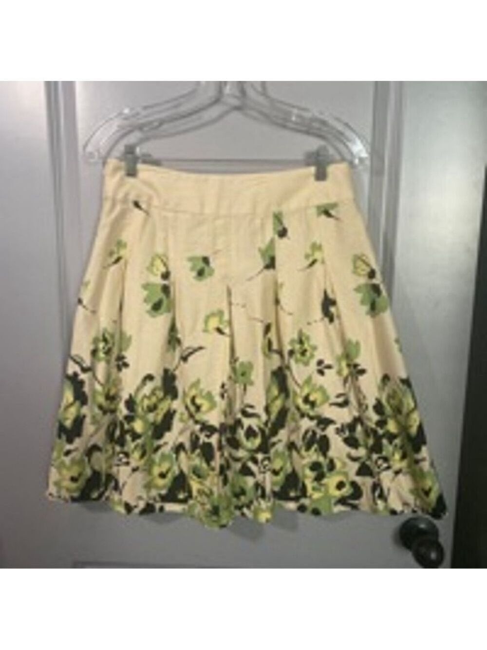 Women's George Beige Floral Skirt Size 6 - Picture 2 of 5